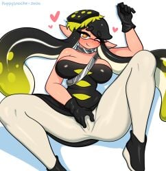 1girls black_gloves blush breasts callie_(alterna) callie_(splatoon) choker female gloves inkling large_breasts long_hair looking_at_viewer mole mole_under_eye nintendo one_eye_closed pantyhose pointy_ears puppysnackz solo splatoon_(series) splatoon_3 splatoon_3:_return_of_the_mammalians spread_legs spread_pussy spread_pussy_under_clothes tentacle_hair two-tone_hair white_pantyhose wink winking_at_viewer