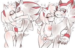 1boy 1girls 2026 2d 2d_(artwork) accessory amy_rose anthro anthro_female anthro_male anthro_on_anthro areola arm_around_shoulders arms_around_partner balls big_areola black_body black_fur black_nose blush bodily_fluids bracelets breast_squish breasts chest_fur clenched_teeth closed_eyes clothing digital_drawing_(artwork) digital_media_(artwork) duo eulipotyphlan eyelashes female female_anthro fluffy fluffy_chest genital_fluids genitals gloved_handjob gloves gloves_only green_eyes hair_accessory hairband half_lidded_eyes handjob handwear handwear_only heart_symbol hedgehog hedgehog_boy hedgehog_girl hi_res highres holding_waist humanoid_genitalia humanoid_penis intimate intraspecies kiss kissing kissing_chest leaking_precum looking_at_partner male male/female male_anthro mammal mayghely medium_breasts mobian_(species) mobian_hedgehog mostly_nude narrowed_eyes navel penile penis pink_body pink_fur precum pubes pubic_fur pubic_hair quills red_body red_eyes red_hairband red_stripes restricted_palette romantic sega sex shadow_the_hedgehog simple_background sonic_(series) sonic_the_hedgehog_(series) squish standing standing_sex straight straight_sex sweat sweatdrops tail teeth vulva white_background