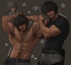 bara carlos_oliveira chest_hair ciricearts hairy hairy_chest male male_only muscular muscular_male resident_evil solo