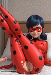1boy 1girls after_sex after_vaginal ai_generated anus artist_name ass bed black_hair blue_eyes blue_hair bodysuit breasts cum cum_in_pussy cumdrip disney disney_channel domino_mask female hair_ribbon indoors ladybug_&_cat_noir:_the_movie ladybug_(character) latex legs_up lips looking_at_viewer low_twintails lying male mask medium_breasts miraculous:_tales_of_ladybug_and_cat_noir miraculous_ladybug on_back on_bed parted_lips patreon_username penis pillow polka_dot pussy ribbon smile solo_focus straight superhero torn_bodysuit torn_clothes twintails uncensored web_address xadrid