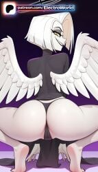 1girls 2026 ai_generated angel angel_and_devil angel_wings artist_name ass barefoot bird_tail black_panties electroworld feathered_wings feet female halo harpy hazbin_hotel hi_res high_quality high_resolution highres lute_(hazbin_hotel) multiple_wings panties patreon patreon_username single_wing soles solo spread_wings stable_diffusion toes underwear watermark white_hair white_wings winged_arms wings yellow_eyes