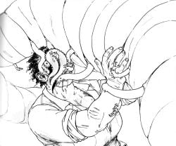 body_horror couple eldritch_abomination eldritch_horror extreme_size_difference female fondling hellen_(look_outside) look_outside macro male mechacockzilla monster monster_girl sam_(look_outside) smaller_female straight tendrils tentacle tentacle_in_mouth teratophilia unusual_anatomy unusual_penetration