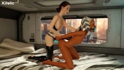 16:9 2girls 3d ahsoka_tano alien ball_gag barefoot brown_hair digital_media_(artwork) duo feet female female/female female_only gag hair human kirelic kirelics lekku_(anatomy) mammal multiple_girls nude padme_amidala sex sex_toy star_wars star_wars:_the_clone_wars strapon strapon_sex togruta toying_partner widescreen