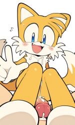 2_tails 2boys 2d aged_up ai_assisted ai_generated blush cum footjob fox gay human_on_anthro male_only miles_tails_prower pov sega sonic_(series) sonic_the_hedgehog_(series) tails_the_fox viewed_from_below yaoi young