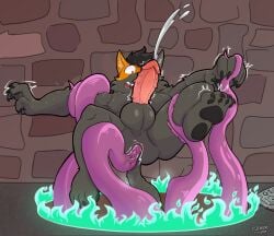 anal anal_sex animal_genitalia animal_penis anthro arms_tied balls black_hair blush bodily_fluids bound cat_tail claws cum cum_while_penetrated cumshot domestic_cat dripping_wet dungeon ear_tuft ejaculation ensnared erection facial_markings feet felid feline feline_genitalia feline_penis felis fire from_front_position fur genital_fluids genitals green_body grey_body grey_fur hair head_markings hi_res inner_ear_fluff legs_in_air legs_up littleluiz lube_in_ass lying male mammal markings missionary_position nipples nohum nude on_back pawpads paws penetration penile penile_spines penis pointy_ears prick_ears restrained restrained_by_tentacles scared sex solo surprise_sex surprised tail teeth_showing tentacle tentacle_in_ass tentacle_penetration tentacle_sex toe_claws trapped tuft wet