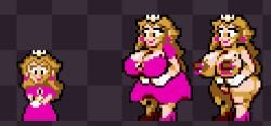 big_breasts blonde_female heels hogsegx mario_(series) nipple_piercing nipples nude pixel_art princess_peach sixycherry sprite sprite_art sprite_edit super_mario_bros. super_mario_world tagme thick_thighs