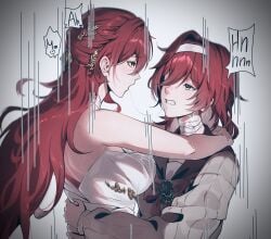 big_boobs big_breasts big_tits blush blushing boobs breasts clothed clothes clothing dominant_female dress female female_focus female_only himeko_(honkai:_star_rail) honkai:_star_rail honkai_(series) hoyoverse implied_sex older_female red_hair red_hair_female redhead redhead_female redheaded_female selfcest submissive_female tits younger_female