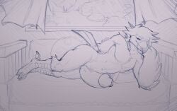 absurd_res accipitrid accipitriform anthro athletic avian avian_arms avian_feet beak bed big_penis bird eagle ear_piercing ear_ring feathered_wings feathers furniture genitals golden_eagle hi_res looking_at_viewer male on_bed penis piercing pillow rick_(eaglerick) ring_piercing slit_(disambiguation) solo tonkotsu_spicy_noodle true_eagle winged_arms wings