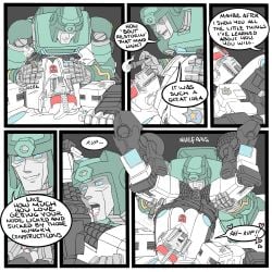 2boys alien alien_humanoid among_us_reference autobot autobot_insignia badge blue_eyes brat brat_taming cigar comic commission cop cygar dialogue dynamic_pose eating_pussy ejaculation fuck_me_eyes gay gay_sex hermaphrodite kup_(transformers) legs_apart legs_spread legs_up licking_pussy looking_at_partner looking_down moaning_in_pleasure nuefass oral oral_sex police prowl_(transformers) pussy_juice_on_face robot robot_alien robot_humanoid simple_background simple_coloring smile smoke smoking squeezed_breasts tease transformers transformers_idw yaoi