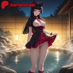 ai_assisted ai_generated black_hair boobs_out breasts breasts_out cat_ears cute cute_face detailed_background female female_focus female_human female_only gate_-_jieitai_ka_no_chi_nite_kaku_tatakaeri goth legs light-skinned_female light_body light_skin long_hair more_at_source nipples patreon pink_nipples pussy pussy_juice pussy_juice_drip red_eyes rory_mercury samandraai sex_from_behind sexy sexy_armpits sexy_clothing sexy_dress sexy_female skirt_lift tits_out uncensored wet wet_body wet_clothes wet_clothing wet_pussy wet_skin