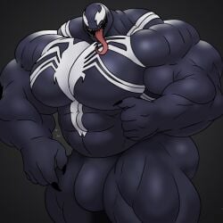 1:1 aileron_(artist) big_bulge big_muscles big_pecs bulge goo_creature huge_muscle huge_muscles huge_pecs humanoid hyper hyper_muscles long_tongue male male_only marvel musclegut muscular muscular_legs muscular_male pecs solo tongue venom_(marvel)