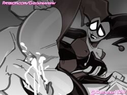 2026 after_anal after_sex after_vaginal anus big_penis chickpea cum cum_in_ass cum_in_pussy dc dc_comics expressive_mask eyemask faceless_male fucked_silly grey_background grey_theme greyscale harley_quinn huge_cock huge_penis looking_at_partner looking_back mask masked_female monochrome nipples_visible_through_clothing on_side penis pleasure_face pussy simple_background superhero_costume supervillain supervillain_costume supervillainess uncensored villain villainess