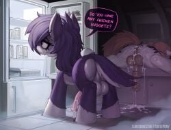 absurd_res after_sex alternative_fashion animal_genitalia animal_penis appliance ass balls bodily_fluids claws cum cum_in_ass cum_inside cum_on_balls cum_on_butt cum_on_penis cumshot dialogue ear_piercing ear_ring ejaculation equid equine equine_genitalia equine_penis erection eyeshadow fangs feral flaccid flared_penis fridge genital_fluids genitals goth gynomorph hair hasbro hi_res hoop_ear_ring horse intersex intersex/intersex kitchen_appliance makeup mammal medial_ring monster_energy multicolored_body my_little_pony penis piercing pony purple_hair quadruped quotepony red_eyes ring_piercing rose_noir speech_bubble spread_legs spreading teeth two_tone_body velour_(quotepony)