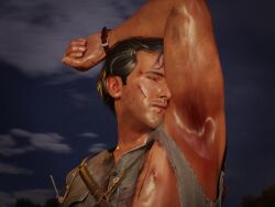 1boy 1male 3d animated armpit armpit_fetish armpits ash_williams boy evil_dead evil_dead_the_game garbage gay homo male muscular_male ripped_clothing smelling smelling_armpit sniffing sniffing_armpit sweaty_male tagme theblendertaper video