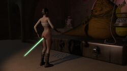 anal anal_object_insertion defeated defeated_heroine gearslad7 lightsaber nude rey spank_marks spanked_ass spanked_butt star_wars