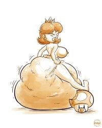 1girls abdl breasts breasts female hyrosdiaperdivas mario_(series) messy_diaper not_colored pacifier princess_daisy scat scat shit shit shitting sketch soiling soiling_diaper super_mario_bros.