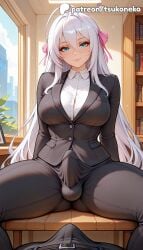 1futa 2026 ai_assisted ai_generated anime artist_name big_breasts breasts bulge bust busty desk erection explicit futa_only futanari hair_ribbon hi_res high_quality high_resolution high_school_dxd highres large_breasts light-skinned_futa long_hair patreon patreon_username penis ribbon rossweisse smile solo stable_diffusion tsukoneko watermark