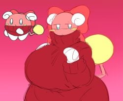 1girl 1girls accurate_art_style alternate_body_type anthro bbw big_breasts bow child_bearing_hips chubby chubby_anthro chubby_female cyan_eyes fully_clothed highres horns malino_species mature_female pink_body pretty_blood puzz_(pretty_blood) self_upload shortstack simple_background sitruspuffy sweater tail thick_thighs voluptuous voluptuous_female wide_hipped_anthro wide_hipped_female wide_hips