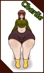 1futa balls ballsack bangs bottom_heavy breasts brown_hair bulge bwumb dick dickgirl event fat_ass femboy futa_only futanari horny horny_futa huge_hips intersex seductive shorts smug smug_face thicc thick_thighs thighs