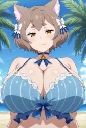 1female 1girls :3 ai_assisted ai_generated animal_ears anthro anthro_female anthro_focus anthro_only beach beach_background bikini bikini_top black_pupils blue_bikini blue_bikini_top blue_choker blush blush_lines blushing_at_viewer blushing_female brown_hair cat_ears cat_girl catgirl choker civitai cleavage cleavage_focus clothed clothed_anthro clothed_female coloredbin.ai coloredbin_ai ear_tuft face_focus felix_argyle female female_anthro female_focus female_only frilly_bikini front_view front_view_focus fully_clothed fully_clothed_anthro fully_clothed_female genderswap_(mtf) hair_bows hair_ornament huge_boobs huge_breasts large_boobs large_breasts large_tits light-skin light-skinned_female light_blush light_skin light_skinned_female looking_at_viewer looking_back low_angle low_angle_view massive_boobs massive_breasts massive_tits outdoor_background outdoors outside plump_boobs plump_breasts plump_tits re:zero_kara_hajimeru_isekai_seikatsu rule_63 seductive seductive_eyes seductive_gaze seductive_look seductive_smile short_hair slim_anthro slim_female slim_figure slim_waist smiling smiling_at_viewer solo solo_anthro solo_female solo_focus thick_eyebrows upper_body upper_body_focus upper_body_only white-skinned_female white_skin white_skinned_female yellow_eyes