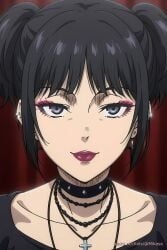 ai_generated attack_on_titan close-up female goth goth_mikasa lips lipstick mikasa_ackerman mouth pinku.ai seductive_mouth