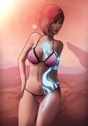 1girls 3d 3d_(artwork) accurate_art_style bikini blender borderlands borderlands_2 female high_resolution highres light-skinned_female lilith_(borderlands) looking_away medium_breasts outdoors photoshop pose red_hair rekkakun short_hair wide_hips