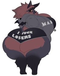 bat big_ass big_breasts breasts breasts_bigger_than_head bubble_butt cleavage female flea_(vetarix) furry hoodie huge_ass huge_breasts looking_at_viewer looking_back nose_piercing nose_ring plump plump_ass shorts tagme thick_thighs vetarix wide_hips wings zipper