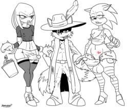 3boys anthro big_penis blush breasts bulge diphallia diphallism doomington femboy feminine_male fur furry furry_tail girly group hedgehog hourglass_figure knuckles_the_echidna male male_only mammal miles_prower multi_penis multi_tail penis pimp_hat sega sonic_(series) sonic_the_hedgehog tail tails team_sonic trap wide_hips