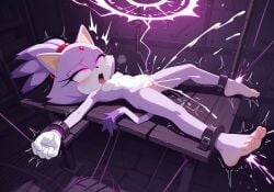 ahe_gao ai_generated blaze_the_cat blush bondage bondage_table bound climaxing cumming eyes_rolling_back feet feet_play forced_orgasm forced_pleasure glowing_eyes half-closed_eyes hypnosis laying_on_back magic magical_stimulation moaning_in_pleasure multiple_orgasms orgasm pink_eyes pussy pussy_ejaculation small_breasts sonic_(series) sonic_the_hedgehog_(series)