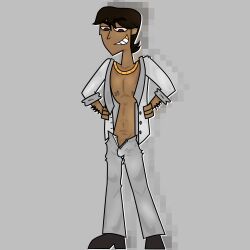 boner brown_hair male male_only nipple_piercing oc shirtless_male tdi undone_shirt unzipped_pants