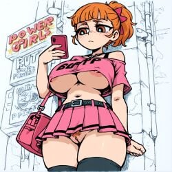 ai_generated ass big_ass big_breasts blossom_(powerpuff_girls) breasts cartoon_network embarrassed female female_only orange_hair powerpuff_girls short_hair solo solo_female thick_ass thick_thighs thighhighs thighs vagina