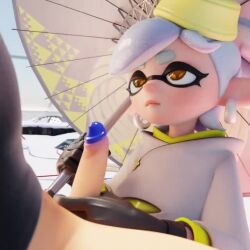 3d_(artwork) 3d_animation agent_3_(splatoon) blender captain_(splatoon_3) cum cum_in_hand fully_clothed glengrantsquid gloved_handjob gloves handjob inkling_boy inkling_girl marie_(splatoon) parasol splatoon tagme video