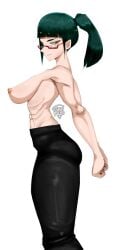 big_ass big_breasts big_butt big_nipples big_thighs big_titties clothing curvaceous curvaceous_female curvaceous_figure curvy curvy_figure curvy_hips glasses green_hair jujutsu_kaisen looking_at_viewer nipples short_hair srpizzooo strong strong_woman zenin_maki