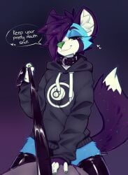 anthro canid canine clothing collar dominant dominant_female duo eight_(dont_jinxit) female fox fox_tail hi_res jinxit leash legwear mammal stockings