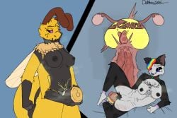 2_penises 4_arms 69_torielle alternate_version_available antennae_(anatomy) anthro arthropod bee bodily_fluids breasts cervical_penetration databased diphallia diphallism double_penetration double_vaginal duo female female_penetrated futanari genital_fluids genitals gynomorph hyena hymenopteran insect insect_wings insects internal intersex intersex/female intersex_penetrating intersex_penetrating_female interspecies katarina_flowerbloom mammal multi_arm multi_genitalia multi_limb multi_penis musk nipple_piercing nipples peeing peeing_during_sex peeing_inside peeing_while_penetrating penetration penis portal tapering_penis tattoo urinating urinating_during_sex urinating_futa urine vaginal_penetration watersports