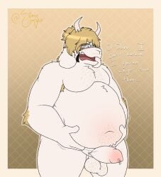 1boy anthro armpit_hair asriel_dreemurr belly_hair bodily_fluids body_hair bovid caprine chest_hair eyewear foreskin genital_fluids genitals glasses goat hair horn male male_only mammal penis ponytail precum pubes slimygooper solo stubble tight_foreskin uncircumcised undertale undertale_(series)