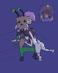 alexpir amity_blight bunny cuck furry gay luz_noceda oc original_character rabbit sucking sucking_penis trio