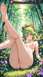 1girls 2025 ai ai_assisted ai_generated anime anime_style anus bamboo bamboo_forest barefoot breasts breasts_apart cleft_of_venus completely_nude feet female flower flowers foot_out_of_frame forest genshin_impact green_hair hentai hi_res high_quality high_resolution highres hoyoverse kneepits kuki_shinobu legs looking_at_viewer medium_breasts mihoyo mihoyo_technology_(shanghai)_co._ltd. natsuyoru nature nipples nude outdoors patreon purple_eyes pussy soles solo stable_diffusion thighs toes uncensored vagina voluptuous voluptuous_female