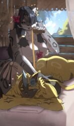 aurora_(nbanoob) big_ass big_breasts breasts bubble_butt cleavage female furry huge_ass huge_breasts miloxotl pokemon pokemon_(species) thick_thighs wide_hips zeraora
