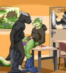 anal anthro blacky blush classroom couple cum cum_in_ass cum_inside cum_on_penis cum_on_self dragon duo erection furry furry_only gay hoodie knot lizardlars male male/male male_only penetration penis public scalie sex simple_background spitey table yaoi