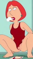 ai_assisted ai_generated ai_video clothing_aside exhaling_smoke family_guy ginger ginger_female ginger_pubic_hair lois_griffin milf peeing peeing_on_floor pulled_aside red_hair red_one-piece_swimsuit redhead_female smoking squatting tagme urination urine urine urine_stream video watersports