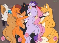 1boy 5girls amy_rose anthro blaze_the_cat creampie cum_in_pussy cumdrip female genderswap_(mtf) harem impregnation kissing miles_prower miles_tails_prower pregnant pregnant_sex rouge_the_bat rule_63 shadow_the_hedgehog sonic_(series) tails_the_fox tailsko tiara_boobowski wedding_ring wholesome