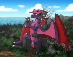activision animal_genitalia beverage bodily_fluids chain_collar clothing collar container cup cynder digital_media_(artwork) dragon drinking duo erection female female_penetrated feral feral_on_feral feral_penetrated feral_penetrating feral_penetrating_feral from_behind_position genital_fluids genital_slit genitals grass hat hat_only headgear headgear_only headwear headwear_only hi_res holding_container holding_cup holding_object horn knot knotted_penis licking licking_another licking_partner male male/female male_penetrating male_penetrating_female membrane_(anatomy) membranous_wings mostly_nude mythological_creature mythological_scalie mythology outside outside_sex penetration penile penile_penetration penis plant pussy saliva saliva_on_tongue scalie sex sitting slit_penis spread_legs spreading spyro_the_dragon tail tongue tongue_out vaginal_penetration vaginal_penetration water wings zafara_(artist)