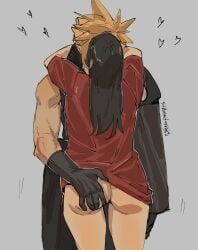 ass ass_grab cloud_strife final_fantasy final_fantasy_vii from_behind strawderryst tifa_lockhart
