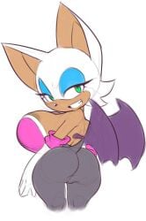areola_slip areolae artist_request ass bat big_breasts female furry grin looking_back rouge_the_bat sega sonic_(series)