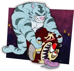 10s 2014 2boys anal atlus bara decker_(go!_go!_hypergrind) furry furry_only gay go!_go!_hypergrind male male_only muscular rubberskunktoo size_difference tagme tiger tongue_out vert_(go!_go!_hypergrind) video_games wolf yaoi