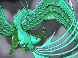4:3 animal_genitalia avian bakugan beak cloaca european_mythology feathered_wings feathers feet female feral genitals greek_mythology hi_res mythological_avian mythological_bird mythological_creature mythological_firebird mythology phoenix shadeominus skyress skyress_(bakugan) solo tail talons thick_thighs toes wings