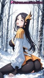 1girls 2025 ai ai_assisted ai_generated anime anime_style ass black_bodysuit black_gloves black_hair breasts earrings female fingerless_gloves forest gloves hair_ornament hentai hi_res high_quality high_resolution highres jewelry large_breasts long_hair long_sleeves natsuyoru nature open_mouth oshiri outdoors pantyhose park_heejin patreon purple_eyes pussy sitting skirt snow solo solo_leveling stable_diffusion tongue tongue_out torn_clothes tree vagina voluptuous voluptuous_female