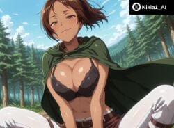1girls ai_generated attack_on_titan big_ass big_breasts bra breasts brown_hair dark_skin female_focus female_only kikia1 looking_at_viewer narrow_waist round_ass round_breasts sexy short_hair skinny skinny_girl slim_waist slime_girl squatting tan_body tan_skin ymir_(shingeki_no_kyojin)