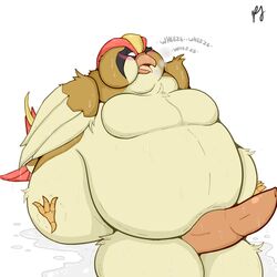 avian balls beak big_balls big_penis bipedal bird blush claws erection feathers feral huge_balls hyper hyper_balls hyper_penis male male_only morbidly_obese nintendo open_mouth overweight penis pfh pidgeot pokemon solo tongue video_games wings